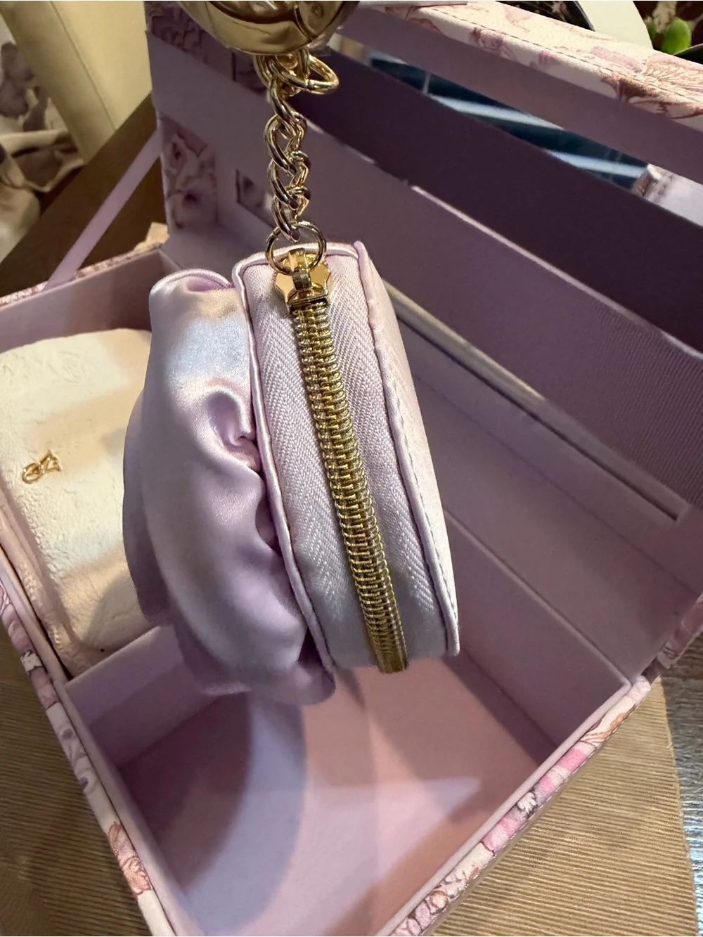 Women’s Floral Jewelry Box Set with Keychain and Purse